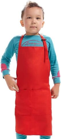 Kid Apron Adjustable Strap with 2 Pockets Painting Cooking Craft Backing Unisex Age 5-12 in Saudi Arabia