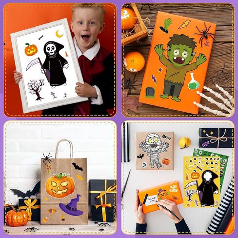 OHOME Halloween Stickers for Kids - Halloween Party Favors - DIY Halloween Crafts Stickers - Halloween Games | Kids Halloween Toys Gifts Treats Decorations Activities Party Supplies(24 Sheets) in Saudi Arabia