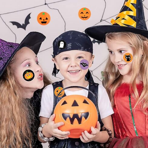 Halloween Stickers for Kids, 1000 Pcs Byhoo Halloween Pumpkin Bat Spider Stickers Roll, 16 Vibrant Colors and Designs, Round Seal Label Stickers, Envelope Seals Paster for Halloween Party Decorations in Kuwait