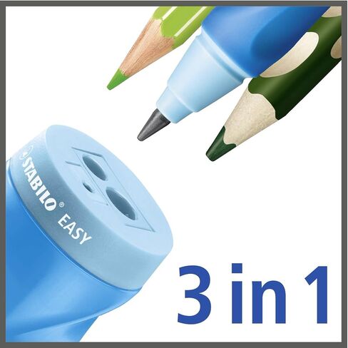 Ergonomic Container Sharpener - STABILO EASYsharpener - 3 in 1 - Left-Handed - Blue in Saudi Arabia