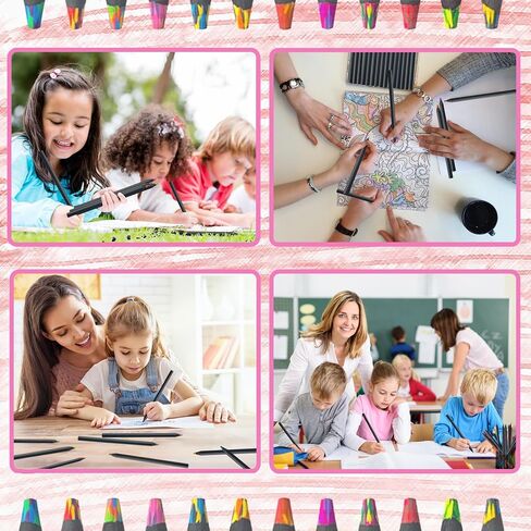 R&DLanci 12-Pieces Rainbow Colored Pencils,Jumbo Colored Pencils for Adult Coloring Sketching,Cute Drawing Kit Fun Pencils Cool Stuff Christmas Gift for Adults,Kids,Students,Pre-sharpened in Saudi Arabia
