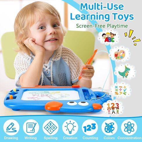 Magnetic Drawing Board for Toddler Boys, Toys for 1 2 3 Year Old Boy, Mess Free Doodle Board Pad, Kids Magna Writing Board, Educational Toys for Toddlers 1-3, Etch Sketch Birthday Xmas Gifts for Boy in Saudi Arabia