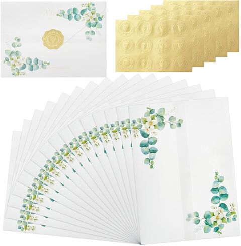 50 حزمة من السترات الرقيقة المطوية مسبقًا لدعوات 5 × 7، سترات شفافة من الورق الرقيق وبطانات مغلف ورقية مع نمط زهرة برية، ملصقات ذهبية لحفلات الزفاف وحفلات استقبال المولود الجديد وحفلات أعياد الميلاد in Kuwait