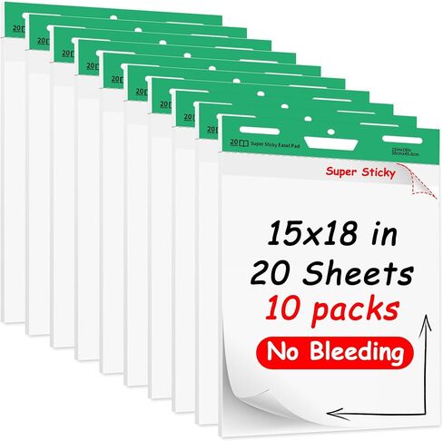 Super Sticky Easel Pad,25 in x 30 in,White,30 Sheets/Pad,2 Pad/Pack,Large White Premium Self Stick Flip Chart Paper,Super Sticking Power in Saudi Arabia