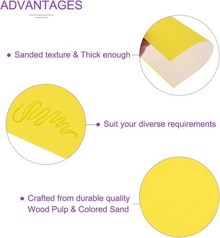 DMiotech 20 Pack 11 x 8 Inch Sanded Pastel Art Papers Yellow Cardstock Papers 160GSM Scrapbooking Pastel Papers for Creative Invitations Crafts Office Home DIY in Saudi Arabia