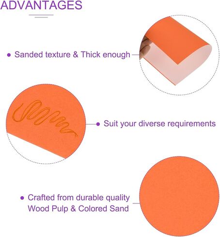 DMiotech 10 Pack 10 x 15 Inch Sanded Pastel Art Papers Orange Cardstock Papers 160GSM Scrapbooking Pastel Papers for Creative Invitations Crafts Office Home DIY in Saudi Arabia