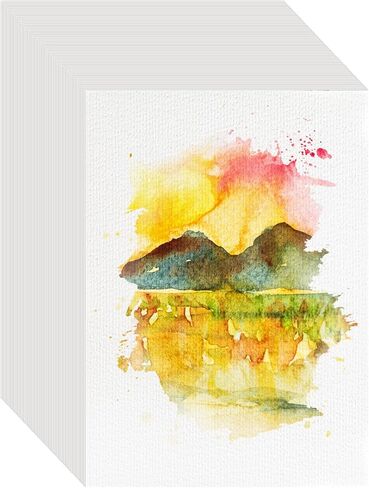 100PCS 5x7 Watercolor Paper Bulk, 140lb/300g Cold Press Thick Water Color Paper Pad for Kid Child Adult, White Art Paper for Drawing Painting Markers Gouache, Textured Cotton Paper Sheets in Kuwait