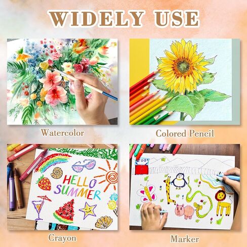 100PCS 5x7 Watercolor Paper Bulk, 140lb/300g Cold Press Thick Water Color Paper Pad for Kid Child Adult, White Art Paper for Drawing Painting Markers Gouache, Textured Cotton Paper Sheets in Kuwait