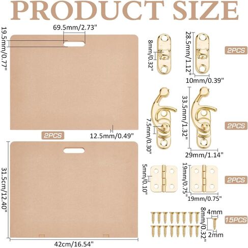 PH PandaHall 2 قطعة لوح تثبيت من الطين مع مقبض مدمج، 16.5 × 12.4 × 0.4 بوصة لوح طين محمول MDF أدوات فخار سيراميك مع مشبك لحرف الطين والفخار وعشاق الفن، أسمر ضارب للصفرة in Saudi Arabia