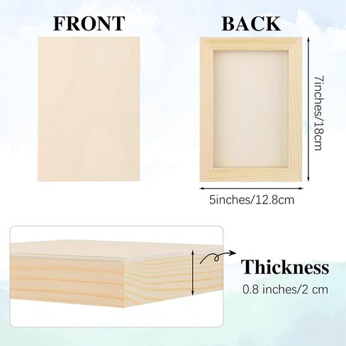 Aodaer 16 Pack Wood Panels 4 x 4 Inch Wooden Panels Canvas Unfinished Craft Wood Boards Panels for Art Crafts Acrylic and Oil Painting Pouring DIY Projects in Kuwait