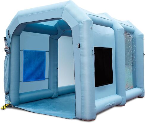 VEVOR 26x15x11ft Inflatable Paint Booth, Inflatable Spray Booth, High Powerful 750W+950W Blowers Spray Booth Tent, Car Paint Tent Air Filter System for Car Parking Tent Workstation Motorcycle Garage in Kuwait