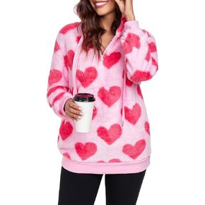 American Trends Oversized Sweatshirts for Women Athletic Womens Sherpa Hoodie Fluffy Women's Hoodies Pullover with Pockets