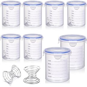 Remerry 8 Sets Paint Container with Stainless Steel Mixing Ball Touch up Storage Cups with Lids Paint Containers Storage Airtight for Repainting(2500 ml)