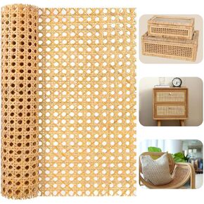 16-inch Wide Rattan Webbing 40-inch Long (3.3 ft.) Rattan Webbing Rolls for Furniture, Chairs, cabinets, Ceilings, beds Rattan Projects Basket Weaving Supplies Open mesh Rattan