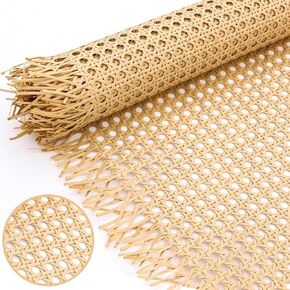Plastic Cane Webbing Roll 16"x47.2", Handwoven PP Synthetic Rattan Rolls, Faux Cane Open Weave Mesh for DIY Furniture Decoration - Beds, Chairs, Cabinets, Ceilings