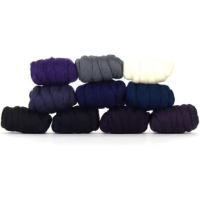 Revolution Fibers | Mixed Merino Wool Variety Pack - Curious Cosmos | Perfect Wool Roving for Spinning, Rolags, Needle Felting, Wet Felting, Tapestry, Weaving and Crafting (Multicolored)