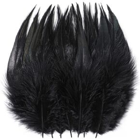 Holmgren Mardi Gras Craft Feathers - 200pcs 5-7inch Rooster Feathers for Mardi Gras Decoration Carnival Masquerade Party Costume Decoration (Mardi Gras)