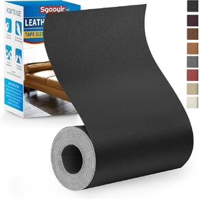 Leather Repair Patch Tape Kit, 4" x 63" Self Adhesive Leather Repair Patch for Furniture, Vinyl Leather Repair Kit for Car Seat, Chairs, Couch, Sofa, Boat Light Brown