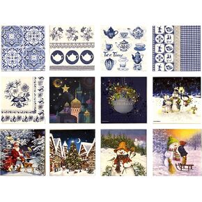 12 Styles Assorted Christmas Napkins for Decoupage a Variety of Bird Napkins Assorted Winter Bird Napkins Decorative Paper for Decoupage Beautiful Christmas Paper Napkins for Decoupage 1 Each 6.5