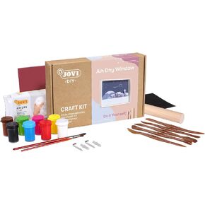 Jovi - DIY Air Dry Magnets - Pottery Kit for Adults, Making PET Magnets with White Air Dry Clay + Paints, Tools and Step-by-Step Guide (2702)