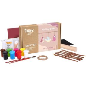Jovi - DIY Air Dry Magnets - Pottery Kit for Adults, Making PET Magnets with White Air Dry Clay + Paints, Tools and Step-by-Step Guide (2702)