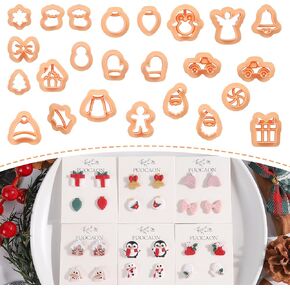Puocaon Christmas Polymer Clay Cutters - 8 Pcs Winter Clay Cutters for Polymer Clay Jewelry, Sweater Snow Globe Clay Earring Cutters, Christmas Tree Ornament Ball Clay Cutters, Small Christmas Cutters in Kuwait
