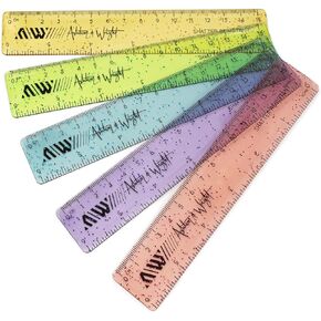 Ashton and Wright - 6 Inch / 15cm Rulers - Shatter Resistant (Glitter, Pack of 5) in Kuwait