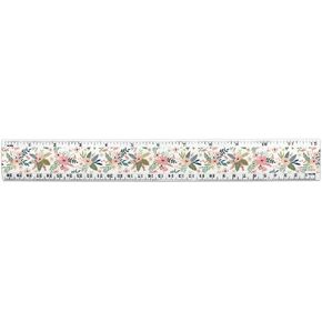 Flowers in a French Garden 12 Inch Standard and Metric Plastic Ruler
