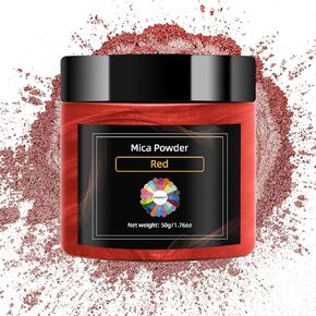Pearl White Mica Powder for Epoxy Resin，Natural Shimmer Mica Powder Used for Coloring Resin Artwork, car Spray Paint, Candles, soap, Eye Shadow, Lip Gloss, Nail Polish(50g/1.7oz)