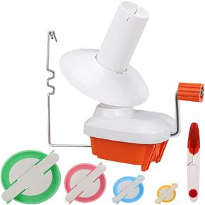 Yarn Ball Winder, Weaving Ball WinderNeedle Craft Yarn Ball Winder, with Metal Handle and Table clamp,Sturdy with Pompom Maker in 4 Sizes +1pcs Scissors