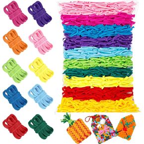 800 pieces Colorful Loom Loops Potholder Muti-colored Weaving Loom Loops Potholder Loop Elastic Weaving Craft Loop for DIY Flexible Loom Kit Colorful Weaving Craft for Kids Adults DIY Crafts Supplies