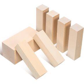 24 قطعة من مكعبات نحت خشب الزيزفون، 3 أحجام من مكعبات خشب الزيزفون، كتل نحت الخشب، خشب الجهير لنحت الخشب للمبتدئين والأطفال والكبار in Kuwait