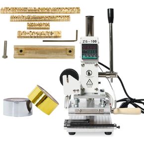 ZONEPACK ZS-100 10x13cm Digital Embossing Stamping Machine with Letter Mold (Machine with Time New Roman)