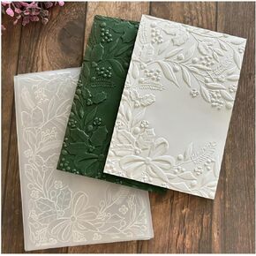 3D Cherry Blossom Rose Plastic Embossing Folders for Card Making,Embossing Template Paper Card Embossing Stencil for DIY Scrapbooking Photo Album Card Paper Craft Decoration (07)