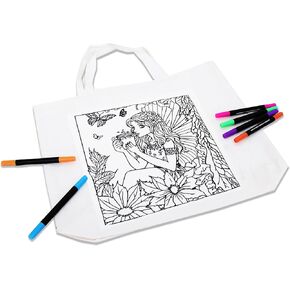 Color Your Own Tote Bag - Includes Tote Bag With Preprinted Design - 14.5"x17"x3" Tote