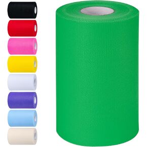 White Tulle Fabric Rolls 6 Inch by 100 Yards (300 feet) Tulle Roll Spool Fabric for DIY Tutu Skirt Baby Shower Birthday Party Wedding Decorations Christmas Craft Supplies (White)
