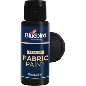 BLUEBIRD Fabric Paint, White, 3.4 Fl Oz, Permanent Fabric Paints for Clothes, Furniture Upholstery
