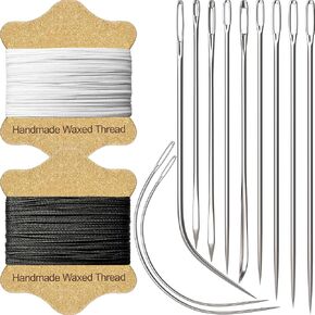 VONEEDL Upholstery Repair Kit: Waxed Sewing Thread (3 Colors) & Heavy Duty Needles (11 PCS) for Leather, Canvas & Quilting Thread