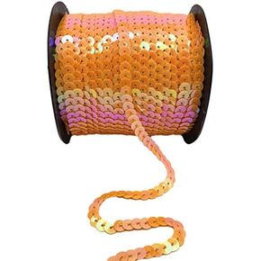 Zhiheng 100 Yards 6mm Round Flat Sequin Trim Spangle Paillette Sequins Roll Sequin String Ribbon Roll for Crafts Fringe Sewing Embellishments Costume Accessories (Purple)