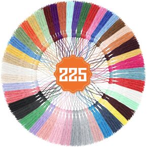 225 Pieces Bookmark Tassels, 45 Colors Bookmark Tassels Bulk Tassels for Bookmarks Tassels for Crafts, Jewelry Making