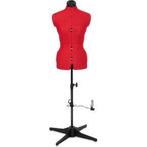 Sew Simple FG305 Adjustable Dress Form Poppy M-L (US Dress Size 10-16) 8 Part Female Sewing Mannequin + Pin Grip Hem Marker