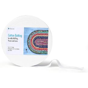Zipcase 2 Pack On-A-Roll Upholstery Needle-Punched Cotton Batting for Jelly Roll Rugs, Purses, 2-1/4 inches by 50 Yards