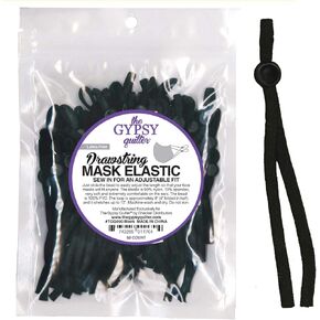 Gypsy Quilter Black Adjustable Elastic Mask Drawstrings