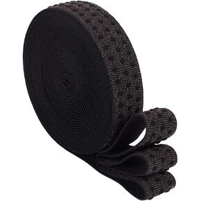 BENECREAT 5 Yards Black Elastic Band,1.1 Inch Wide Nylon Elastic Band Tape Non-Slip Elastic Ribbon for DIY Garment Sewing Crafts Belt Waistband Sports Shorts