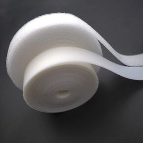 5m/5.5 Yards Extremely Thin and Soft Strong Doll Clothes Hook and Loop Fasteners Sewing Type Back Without Adhesive Doll Clothing Accessories DIY Handmade Materials (White, 0.31"/8mm)