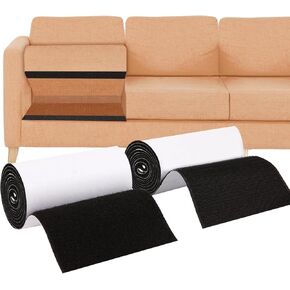 4inchX3.3feet Black Hook and Loop Tape with Adhesive,Nylon Heavy Duty Hook and Loop Tape Strips,Prevent Sofa Cushions, Carpets, Mattresses Sliding,Keep Your Carpet Rugs in Place (4 InchX3.3Feet)