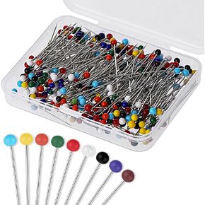 300 Pcs Straight Pins Sewing Pins for Fabric, 1.5 Inch Long Metal Sewing Pins with Colored Heads Multicolor Quilting Pins Corsage Stick Pins for Dressmaker DIY Sewing Craft Project Jewelry Decoration