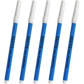 Washable Fabric Markers for Sewing,5 Pack,Blue,Erasable Sewing Markers for Fabric,Water Soluble Embroidery Pen,Fabric Marking Pen,Fabric Marking Pens for Quilting,Sewing Supplies and Accessories