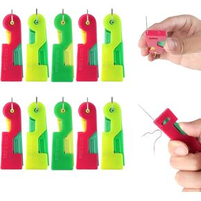 Automatic Needle Threader, Needle Threaders for Hand Sewing, Easy Plastic Needle Threading Tool for Embroidery, Cross Stitch and Crafts(10)