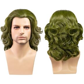 Afro Wig Men 70s Wig for Men 80s Wigs for Men Disco Wig Men Rocker Wig Black Short Curly Wig for Halloween Party (5PCS)
